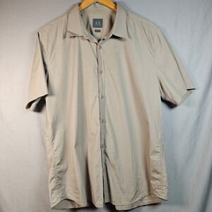 AX Armani Exchange Mens Short Sleeve Button Up Shirt Khaki XXL